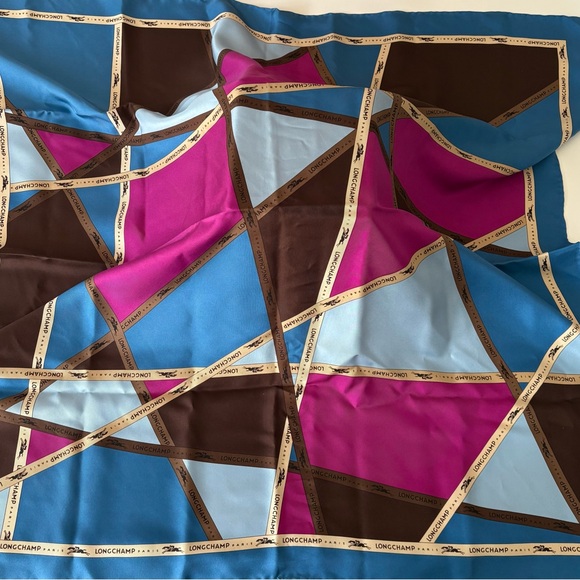 Longchamp Geometric Silk Scarf - Picture 2 of 6
